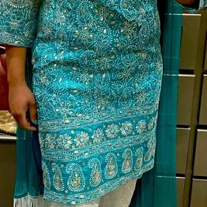 Eid outfit 2 pcs , kurta and dupatta, green